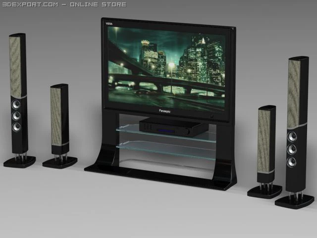 home cinema 3D Model .c4d .max .obj .3ds .fbx .stl .blend 