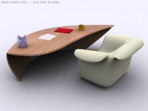 modern office table Modelo 3D
