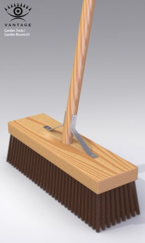 garden broom 01 3D Model .c4d .max .obj .3ds .fbx .stl .blend 