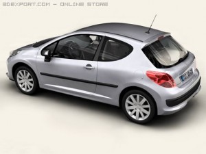peugeot 207 3 door Model 3D
