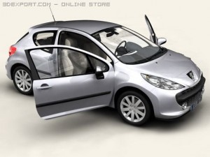peugeot 207 3 door Model 3D