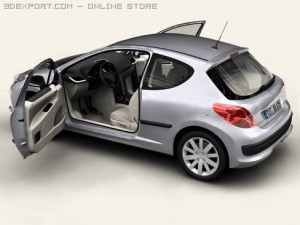 peugeot 207 3 door Model 3D
