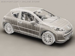 peugeot 207 3 door Model 3D