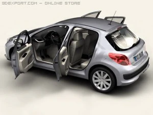 peugeot 207 5 door 3D Model