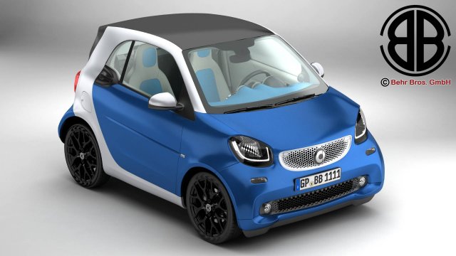 smart fortwo 2015 3D Model .c4d .max .obj .3ds .fbx .stl .blend 