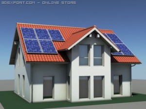residential solar house 3D Модель