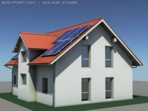 residential solar house 3D Model