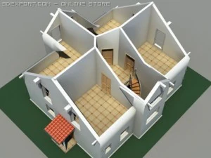 residential solar house 3D Model