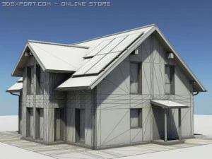 residential solar house 3D Model