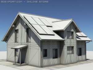 residential solar house 3D Модель