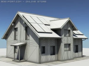 residential solar house 3D Model