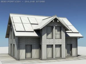 residential solar house 3D Model