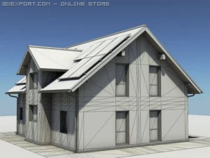 residential solar house 3D Model