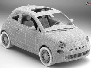 fiat 500 2016 3D Model