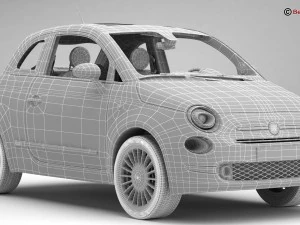 fiat 500 2016 3D Model