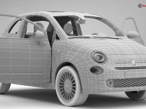fiat 500 2016 3D Model