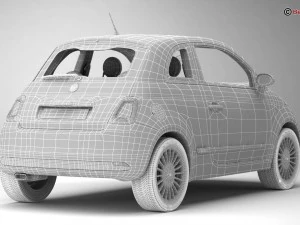 fiat 500 2016 3D Model