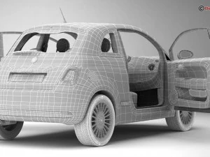 fiat 500 2016 3D Model