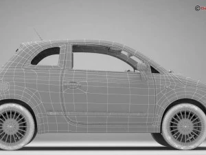 fiat 500 2016 3D Model