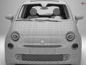 fiat 500 2016 3D Model