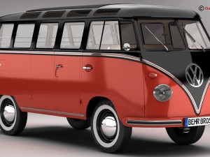 volkswagen type 2 samba 1959 Modelo 3D