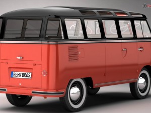 volkswagen type 2 samba 1959 Modelo 3D