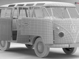 volkswagen type 2 samba 1959 Modelo 3D