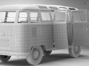 volkswagen type 2 samba 1959 Modelo 3D