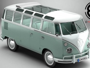 volkswagen type 2 samba 1963 3Dモデル