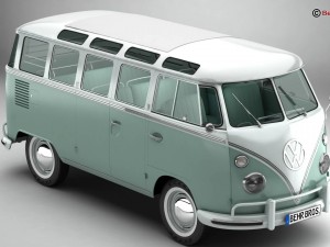 volkswagen type 2 samba 1963 3Dモデル