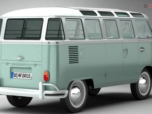 volkswagen type 2 samba 1963 3Dモデル