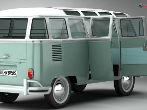 volkswagen type 2 samba 1963 3Dモデル