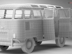 volkswagen type 2 samba 1963 3Dモデル
