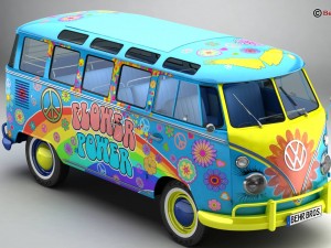 volkswagen type 2 samba 1963 hippie 3D Model
