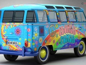 volkswagen type 2 samba 1963 hippie 3D Model