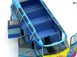 폭스바겐 타입 2 삼바 1963 히피 3D 모델