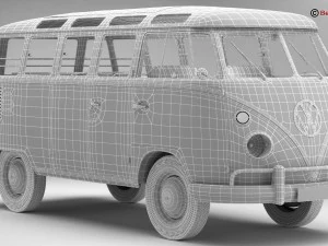 폭스바겐 타입 2 삼바 1963 히피 3D 모델