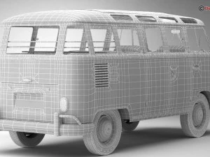 폭스바겐 타입 2 삼바 1963 히피 3D 모델
