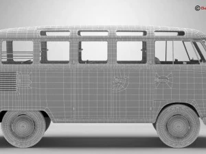 폭스바겐 타입 2 삼바 1963 히피 3D 모델