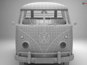 폭스바겐 타입 2 삼바 1963 히피 3D 모델