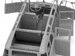 volkswagen type 2 samba 1963 hippie 3D Model