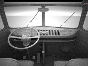 폭스바겐 타입 2 삼바 1963 히피 3D 모델