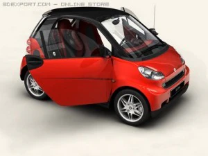 smart fortwo coupe 2009 3D Model