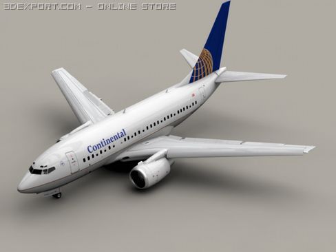 boeing 737 600 continental 3D Model .c4d .max .obj .3ds .fbx .stl .blend 