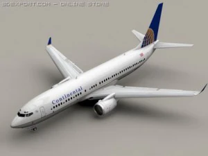 Boeing 737 800 continentale Modello 3D