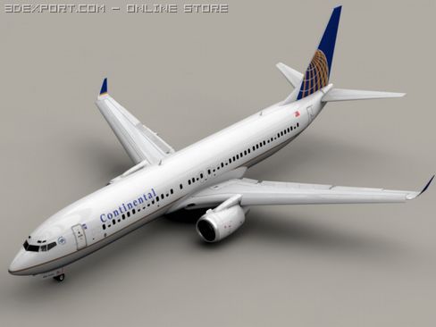 boeing 737 900 continental Modelo 3D .c4d .max .obj .3ds .fbx .stl .blend 