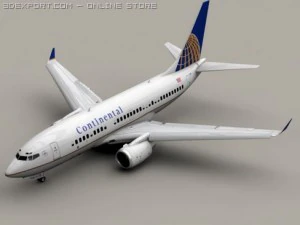 Boeing 737 700 continentale Modello 3D