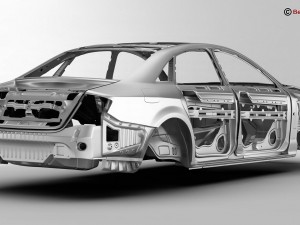 generic car body in white Modèle 3D