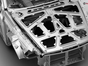 generic car body in white Modèle 3D