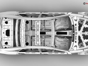 generic car body in white Modèle 3D